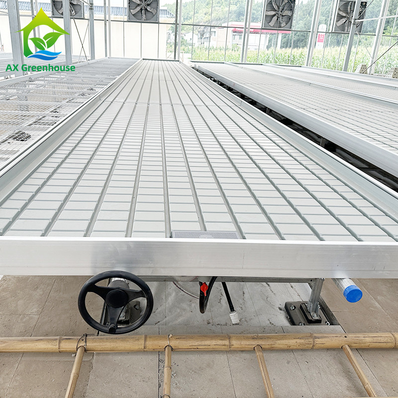 Ebb และน้ําท่วม Hydroponic โต๊ะเคลื่อนย้าย Rolling Bench สําหรับการเติบโตของพืชในเรือนกระจก
