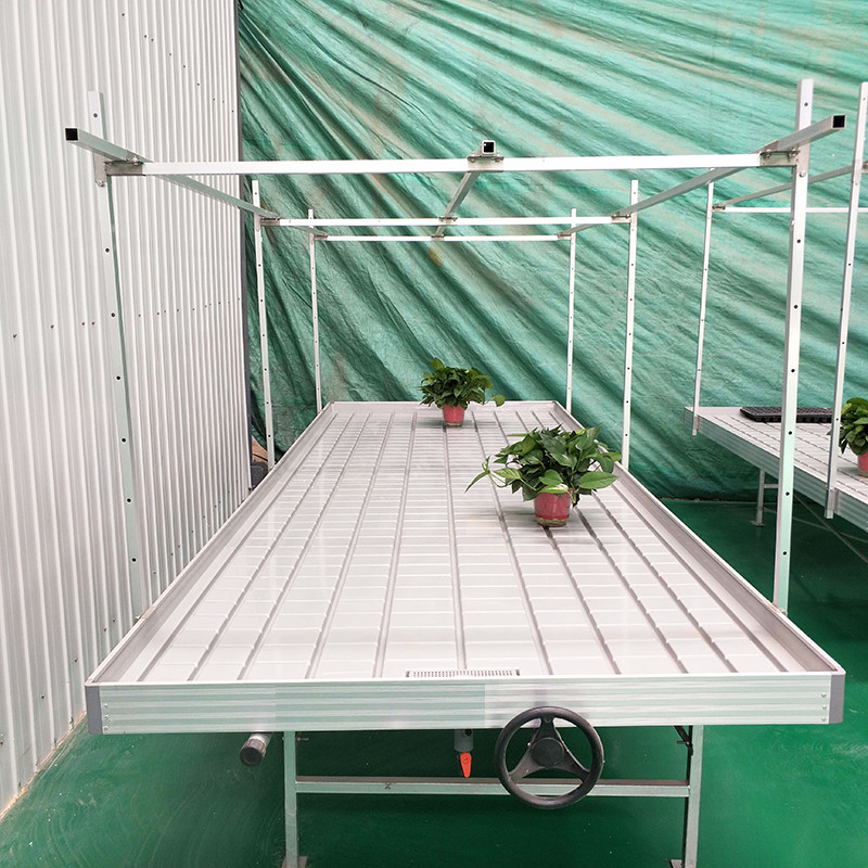 Ebb Flow Custom Double Layers Flood Grow Table Seedbed Rolling Bench ขับเคลื่อนและเหมาะสําหรับดอกไม้