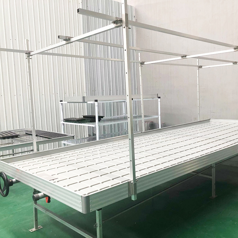 Ebb Flow Custom Double Layers Flood Grow Table Seedbed Rolling Bench ขับเคลื่อนและเหมาะสําหรับดอกไม้